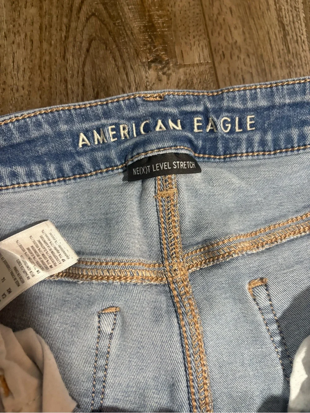 American Eagle Outfitters Light Blue Ripped Skinny Jeans